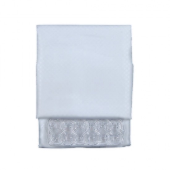 Κουρτίνα Μπάνιου Υφασμάτινη  Λευκή (Αδιάβροχη-Πλένεται-Σιδερώνεται) 240 (Φ) x200 (Υ)