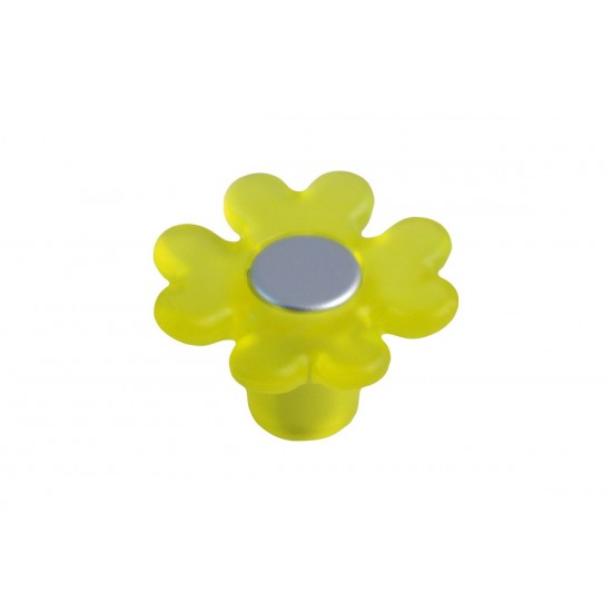 Πόμολο Επίπλων Λουλούδι Malle N.3524-AMA Πλαστικό Κίτρινο
