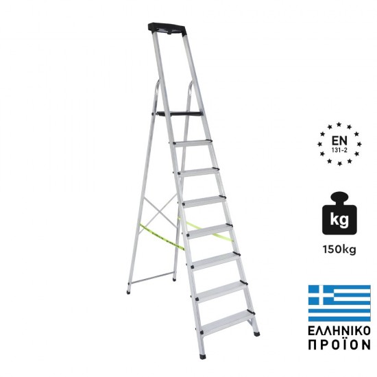 Σκάλα Αλουμινίου Palbest Advance AD707 7+1 Σκαλιά 245cm με Εργαλειοθήκη