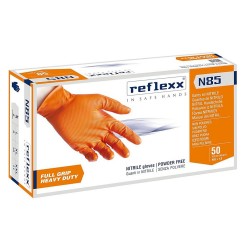 Γάντια Νιτριλίου Reflexx Πορτοκαλί Χωρίς Πούδρα Μεγάλης Αντοχής Medium (M) 50 τμχ