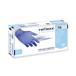 Γάντια Νιτριλίου Μπλε μιας Χρήσης Reflexx 76 χωρίς πούδρα 100 τμχ 