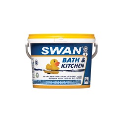 Ακρυλικό Αντιμουχλικό Χρώμα Swan Bath & Kitchen Εσωτερικής και Εξωτερικής Χρήσης Λευκό 9Lt