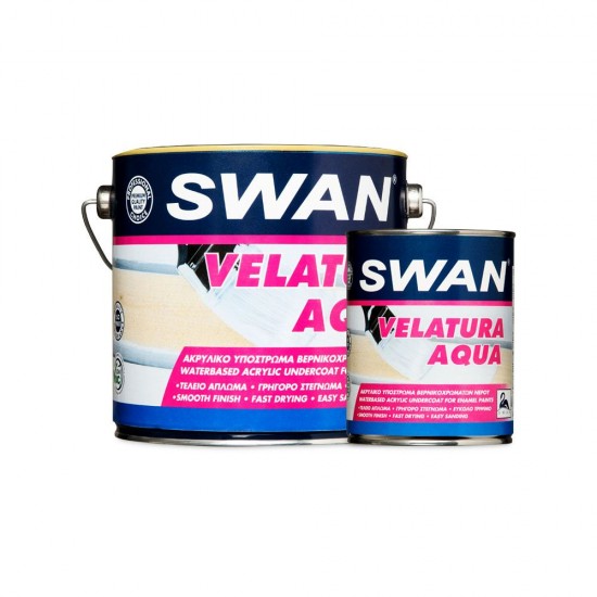 Υπόστρωμα Βερνικοχρωμάτων - Βελατούρα Βάσεως Νερού Swan Λευκό 2.5Lt