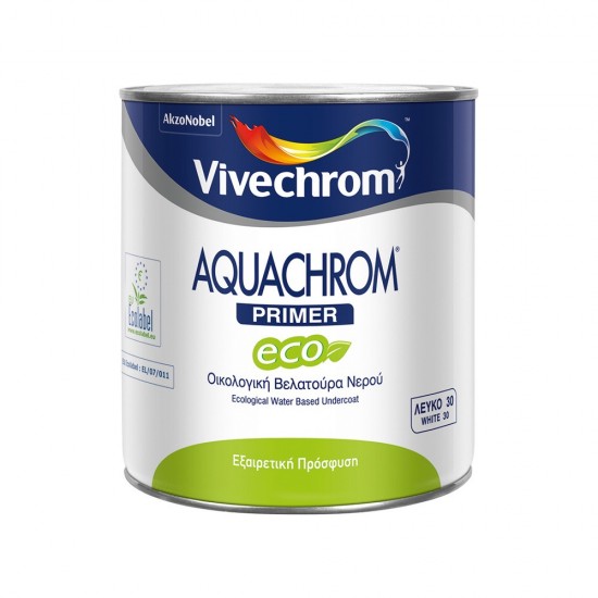 Οικολογική Βελατούρα Νερού Vivechrom Aquachrom Primer Eco Λευκό 2.5Lt