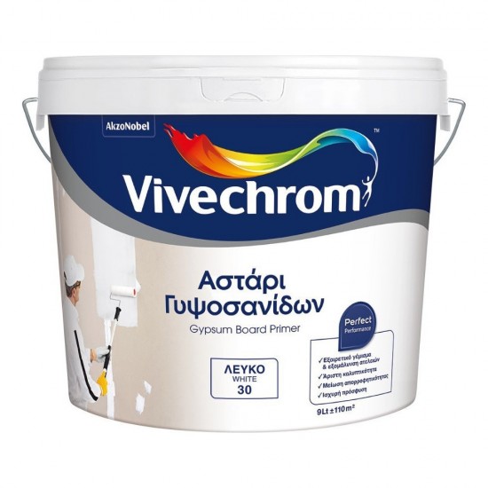 Οικολογικό Ακρυλικό Υδατοδιαλυτό Αστάρι Γυψοσανίδων Vivechrom 3Lt