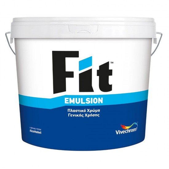 Πλαστικό Χρώμα Vivechrom Fit Emulsion Εσωτερικής Χρήσης Λευκό 9Lt