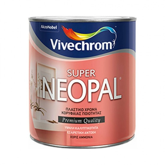 Πλαστικό Χρώμα Vivechrom Super Neopal Εσωτερικής Χρήσης Λευκό 750ml