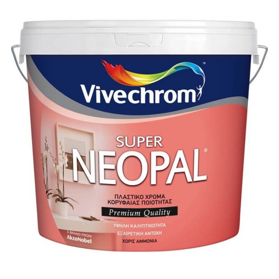 Πλαστικό Χρώμα Vivechrom Super Neopal Εσωτερικής Χρήσης Λευκό 3Lt
