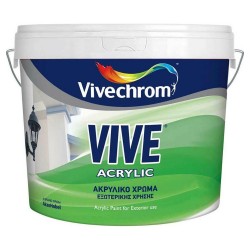 Ακρυλικό Χρώμα Vivechrom Vive Acrylic Εξωτερικής Χρήσης Λευκό 9Lt