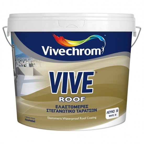 Ελαστομερές Στεγανωτικό για Ταράτσες Vivechrom Vive Roof Λευκό 3Lt 