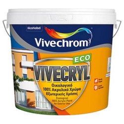 Ακρυλικό Χρώμα Vivechrom Vivecryl Eco Εξωτερικής Χρήσης Οικολογικό Λευκό 10Lt
