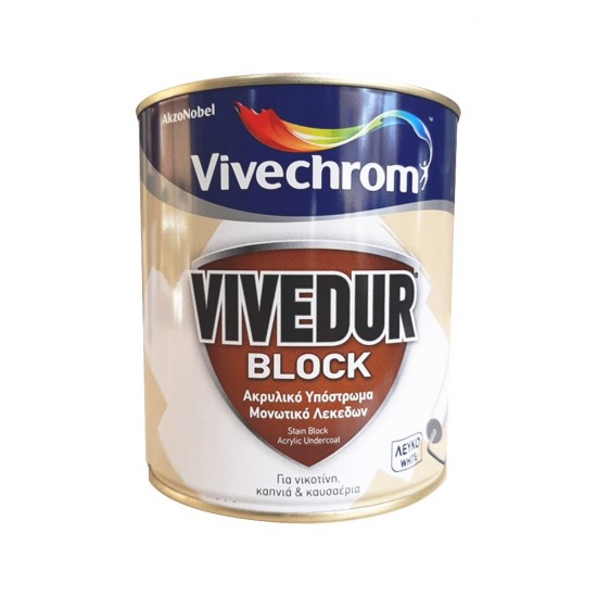 Ακρυλικό Υπόστρωμα Μονωτικό Λεκέδων Vivechrom Vivedur Block 750ml Λευκό