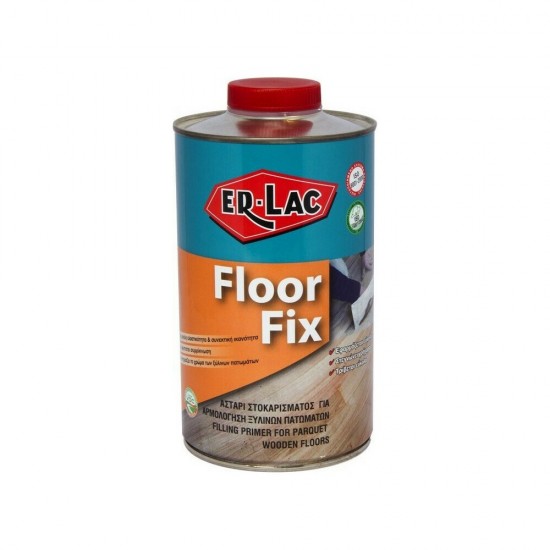 Αστάρι Στοκαρίσματος Νεφτιού Floor Fix Er-Lac για αρμολόγηση ξύλινων πατωμάτων Διάφανο 5Lt